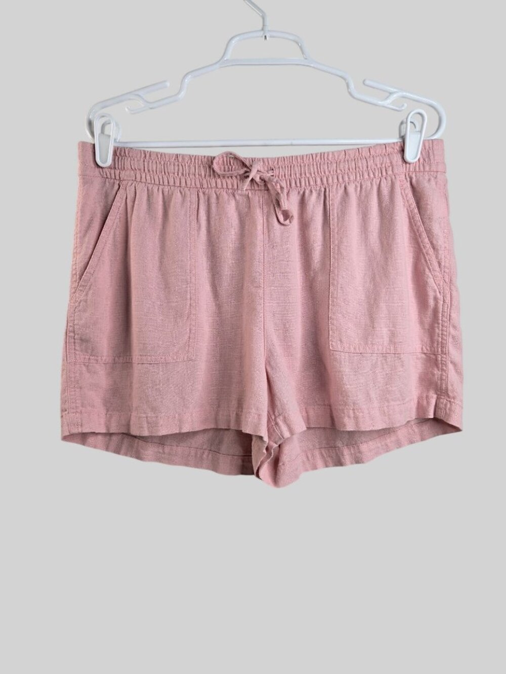 J.Crew Lightweight Summer Shorts M Pink Linen Blend Relaxed Beach Coastal Casual